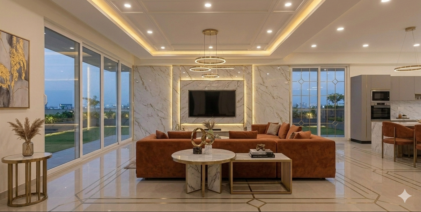 Adarsh Welkin Park 2.5 and 3 BHK apartment living room