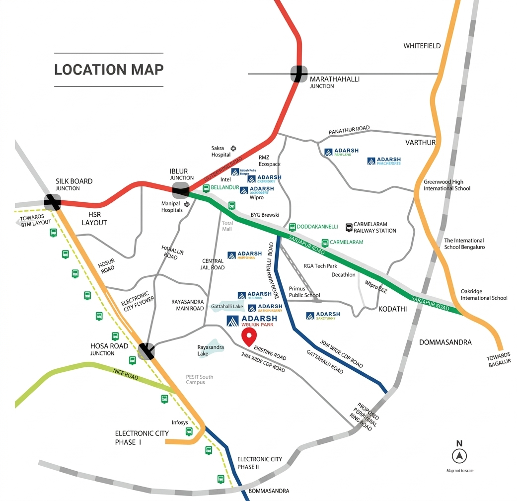 adarsh welkin park location map sarjapur road.webp