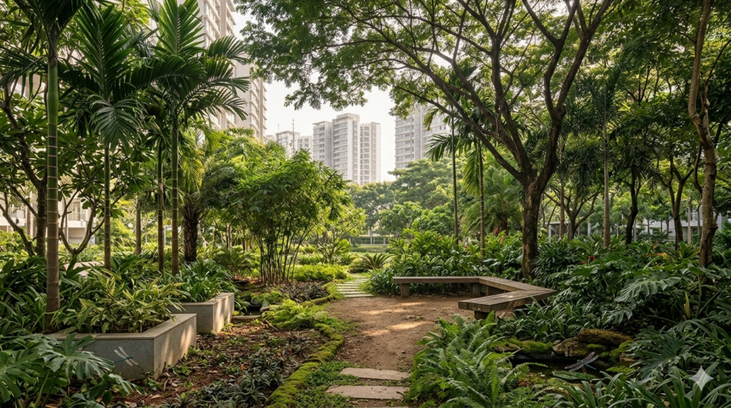 Adarsh Welkin Park Miyawaki forest and landscaped gardens